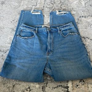 NWOT Abercrombie & Fitch The Ankle Straight Ultra High Rise 32 / 14 Tall Light